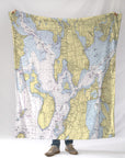 Bristol - Warren, RI Nautical Chart Blanket