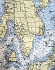 Newport, RI Aquidneck Island Chart Blanket