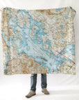 Lake Winnipesaukee, NHVintage Topo Map Blanket