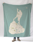 Block Island Sea Glass Map Blanket
