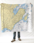 Marblehead and Swampscott, MANautical Chart Blanket