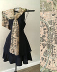 Paris Vintage Birdseye Map Scarf