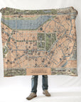 Boston, MA Vintage Pictorial Map Blanket