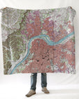 Louisville, KY TOPO map Blanket