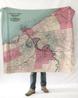 Cleveland Vintage Map Blanket