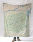 Adirondack ParkNY Charted Territory Map Blanket