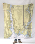 Groton, New London, Thames River, CT Nautical Chart Blanket