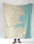 Delaware Coast Modern Wave Map Blanket