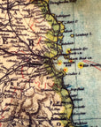 Vintage map of Ireland with detailed topography and labels