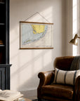 Key West to Key Largo (All the Florida Keys) Chart Fabric Scroll