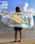 Martha's Vineyard Nautical Chart Quick Dry Towel