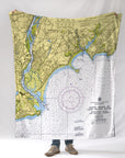 Milford/Stratford/Devon CT Nautical Chart Blanket