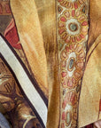 Vintage moët chandon art print on scarf close up