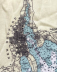 Detailed nautical map Buzzards Bay scarf close up