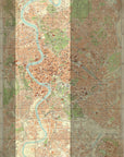 Vintage map of a city with detailed layout and topography