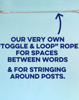 A Spacer for the Flags: Cordage, loop and toggle