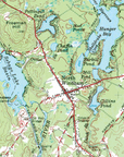 Sebago Lake, Maine, Vintage Topographical Map Blanket