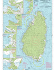St. Lucia Nautical Chart Canvas Wall Scroll