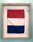 "T" Nautical Flag in Glass-Free Shadow Box Frame
