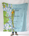 Amelia Island Topo MAp Blanket - Maritime Tribes USABlanket