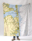 Bethany Beach, DE - Nautical Chart Blanket - Maritime Tribes USABlanket