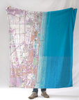 Boca Raton Topo Map Blanket - Maritime Tribes USABlanket