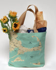 Cape Cod & the Islands Modern Wave Map Tote - Maritime Tribes USABAG