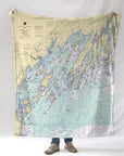 Casco Bay to Harpswell, ME.Nautical Chart Blanket - Maritime Tribes USABlanket