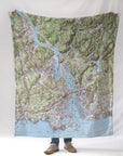 CT River View Topo Map Blanket - Maritime Tribes USABlanket