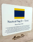 "D" Nautical Flag in Glass-Free Shadow Box Frame - Maritime Tribes USA