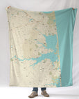 Delaware Coast Modern Wave Map Blanket - Maritime Tribes USABlanket