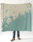Down East Coast of Maine, Sea Glass Map Blanket - Maritime Tribes USABlanket