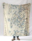 Easton, St. Michaels, MD Chesapeake Bay Vintage Topo Map Blanket - Maritime Tribes USABlanket