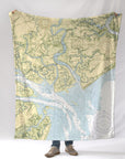 Edisto, SC Nautical Chart Blanket - Maritime Tribes USABlanket