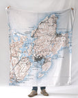 Gloucester, Cape Ann Antique map Blanket - Maritime Tribes USABlanket