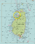 Guadeloupe to St. Lucia Nautical Chart Wall Scroll - Maritime Tribes USA