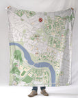 Harvard Campus Map, Modern Map with Logo Blanket - Maritime Tribes USABlanket