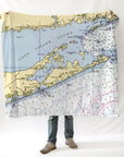 Jamesport, NY Nautical Chart Blanket - Maritime Tribes USABlanket