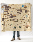 Kentucky Bourbon Trail Map Blanket - Maritime Tribes USABlanket