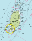 Martinique, St Lucia, St. Vincent & the Grenadies to Grenada Chart Scarf - Maritime Tribes USA
