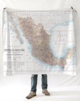 Mexico Vintage Map Blanket - Maritime Tribes USABlanket