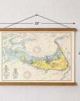 Nantucket Vintage Nautical Chart Fabric Map Scroll - Maritime Tribes USAScroll