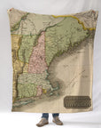 New England Antique Map Blanket - Maritime Tribes USABlanket