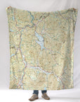 Newfound Lake, NH Topo Map Blanket - Maritime Tribes USABlanket