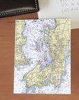 Newport, RI Chart Notecard, Pack of 24 Notecards - Maritime Tribes USANotecard