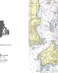 Newport, RI Chart Notecard, Pack of 24 Notecards - Maritime Tribes USANotecard