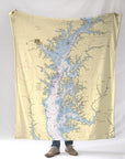 Northern Chesapeake Bay MD Nautical Chart Blanket - Maritime Tribes USABlanket
