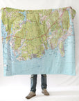 Old Lyme to Niantic Vintage Topo Map Blanket - Maritime Tribes USABlanket