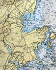Penobscot Bay Nautical Chart Quick Dry Towel - Maritime Tribes USATowel