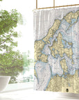 Southold, North Fork, NY Nautical Chart Shower Curtain - Maritime Tribes USAShower Curtain